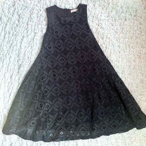 Altar’d State Black Lace Overlay High Neck Mini Dress Small